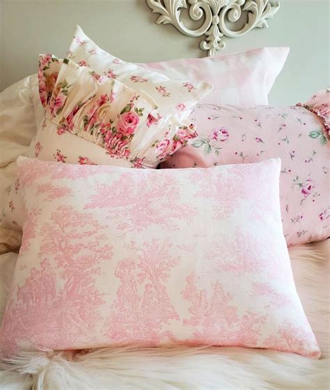 Pink Toile Pillow .